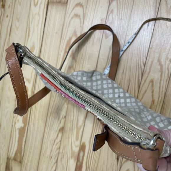 Kate Spade Classic Spade Canvas Beige Leather Crossbody Shoulder Bag‎ WKRU150 - Picture 5 of 8